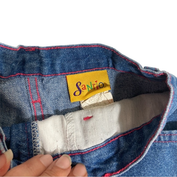 Hello Kitty Ribbon Flare Hem Denim Jeans Sz 6 Sanrio - Picture 4 of 6